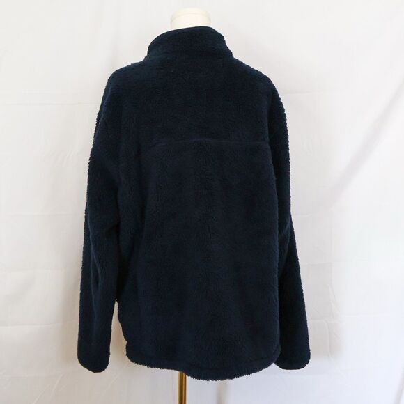NWOT Land's End Men's Full Zip Sherpa Jacket Navy Blue - Large 42/44 - Picture 4 of 6